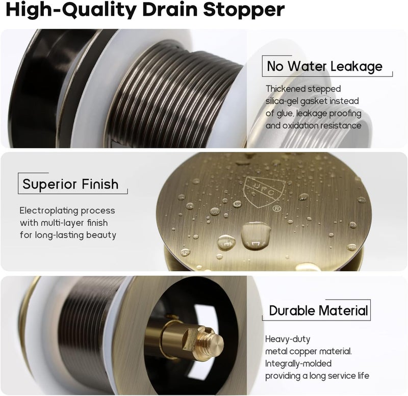 FerdY Pop-up Drain for Freestanding Bathtub, Brushed Bronze Finish, cUPC Certification, Freestanding Bathtub Drain Stopper - Image 3